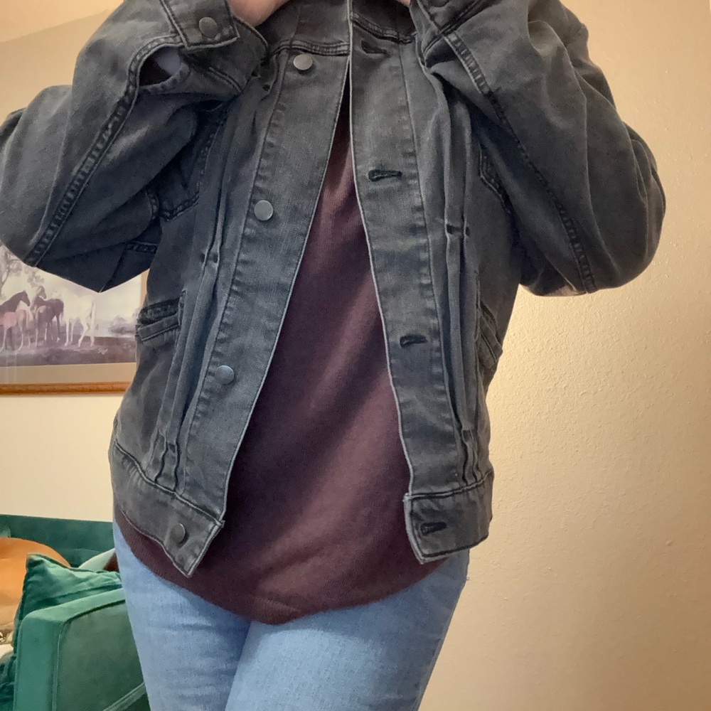 Wrangler black Denim Jacket Southwest Tribal Native Aztec Western Boho Jean Coat - Picture 13 of 14